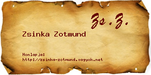 Zsinka Zotmund névjegykártya